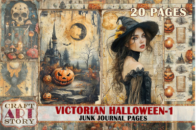 Victorian Halloween Junk Journal Pages,Vintage picture
