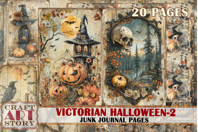 Victorian Halloween Junk Journal Pages-2,Vintage picture