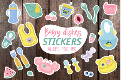 Baby dishes / Printable Stickers Cricut Design