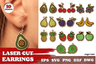 Fruit Earrings Bundle | Laser Cut