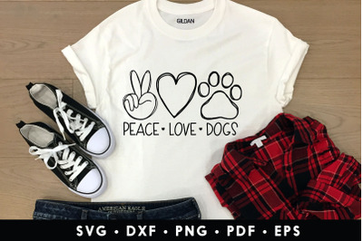 Peace Love Dogs SVG, DXF, PNG, EPS, PDF