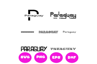 PARAGUAY COUNTRY NAMES SVG CUT FILE