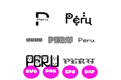 PERU COUNTRY NAMES SVG CUT FILE
