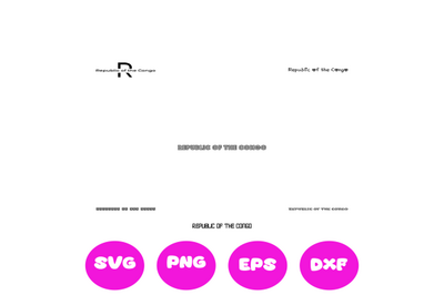 REPUBLIC OF THE CONGO COUNTRY NAMES SVG CUT FILE