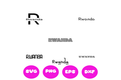 RWANDA COUNTRY NAMES SVG CUT FILE