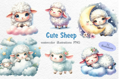 Cute Sheep Watercolor