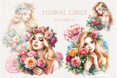 Flower girls Watercolor set