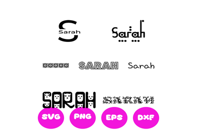 SARAH GIRL NAMES SVG CUT FILE