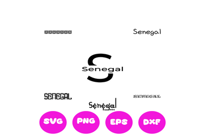 SENEGAL COUNTRY NAMES SVG CUT FILE