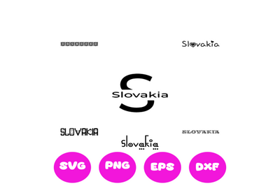 SLOVAKIA COUNTRY NAMES SVG CUT FILE