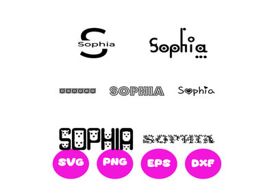 SOPHIA GIRL NAMES SVG CUT FILE