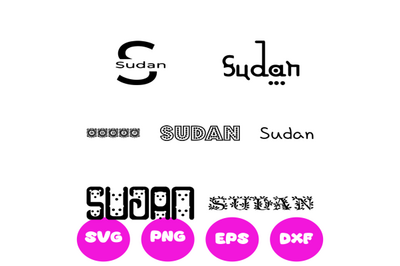 SUDAN COUNTRY NAMES SVG CUT FILE