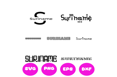 SURINAME COUNTRY NAMES SVG CUT FILE