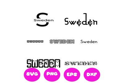 SWEDEN COUNTRY NAMES SVG CUT FILE