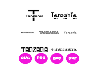 TANZANIA COUNTRY NAMES SVG CUT FILE