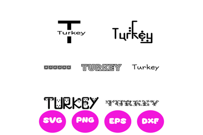TURKEY COUNTRY NAMES SVG CUT FILE