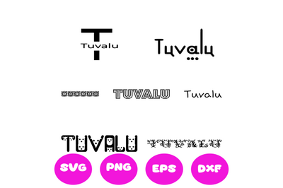 TUVALU COUNTRY NAMES SVG CUT FILE