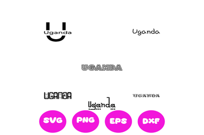 UGANDA COUNTRY NAMES SVG CUT FILE