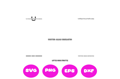 UNITED ARAB EMIRATES COUNTRY NAMES SVG CUT FILE