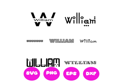 WILLIAM BOY NAMES SVG CUT FILE