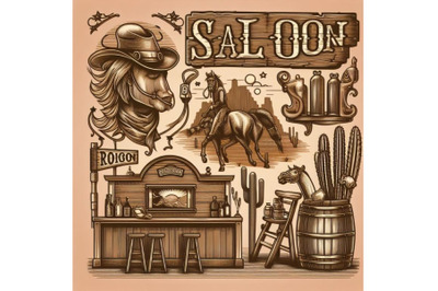 8 Saloon Wooden Sign Vintage Ret bundle
