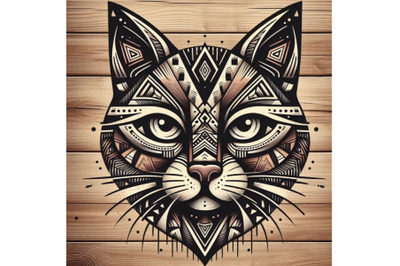 8 Animal tribal face cat