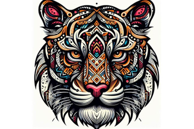 8 Animal tribal face tiger