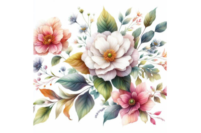 8 beautiful watercolor flowers an bundle