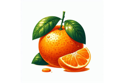 8 Mandarin orange on white  bundle
