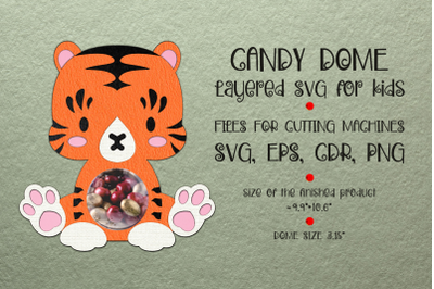 Baby Tiger | Candy Dome Template | Sucker Holder | Paper Craft Design