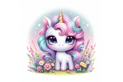 8 Portrait of cute unicorn