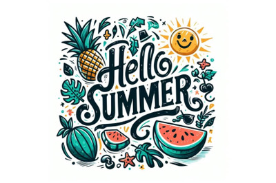 8 Hello summer lettering.  on whi bundle