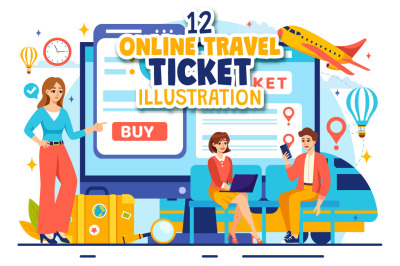 12 Online Travel Ticket Illustration