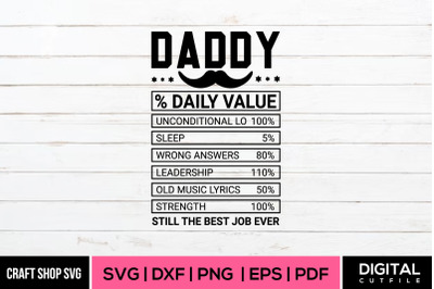 Daddy SVG, Fathers Day SVG Cut File