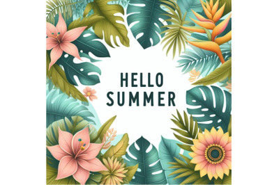 8 Hello summer. Tropical leaves f bundle