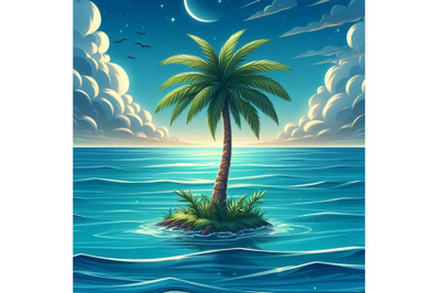 8 Lonely palm tree in the middle  bundle