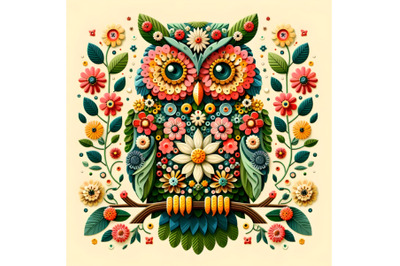 creative artwork featuring an owl crafte