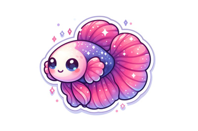 cute betta fish sticker