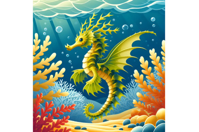 leafy sea dragon in ocean