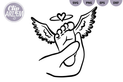 Angel Feet Baby Memorial Image Circut Cutting SVG PNG DXF EPS Files