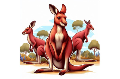 8 Australian big red kangaroo iso bundle