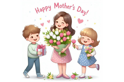 8 Happy mother`s day! Children congratul