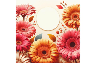 8 Gerbera daisy flower greeting card bac