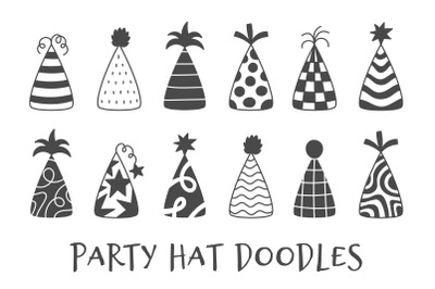Party Hat Doodles PNG Clipart