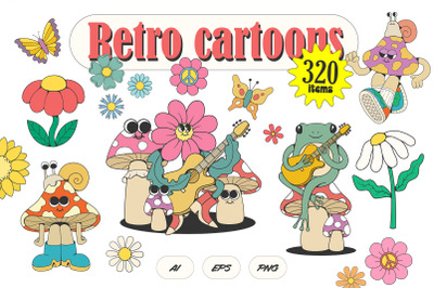 Retro Cartoon Characters Bundle