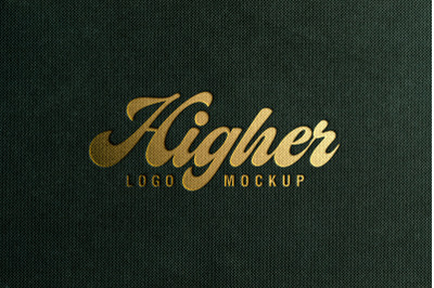 Debossed Gold Foil Logo Mockup Textured Cover Paper