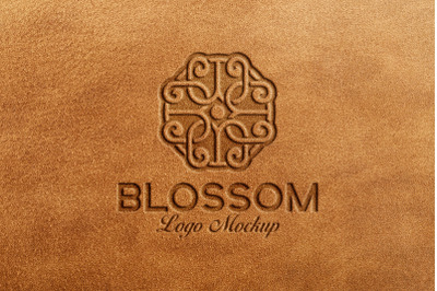 Debossed Suede Leather Logo Mockup