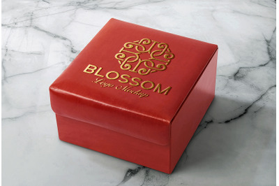 Embossed Gold Foil Logo Mockup Luxe Jewelry Box