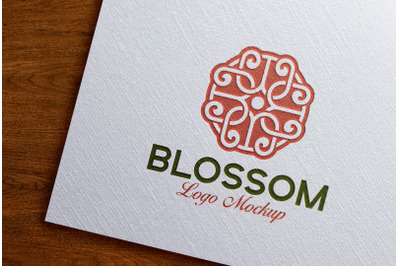 Embossed Logo Mockup White Textured Paper