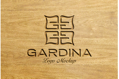 Engraved Wood Logo Mockup